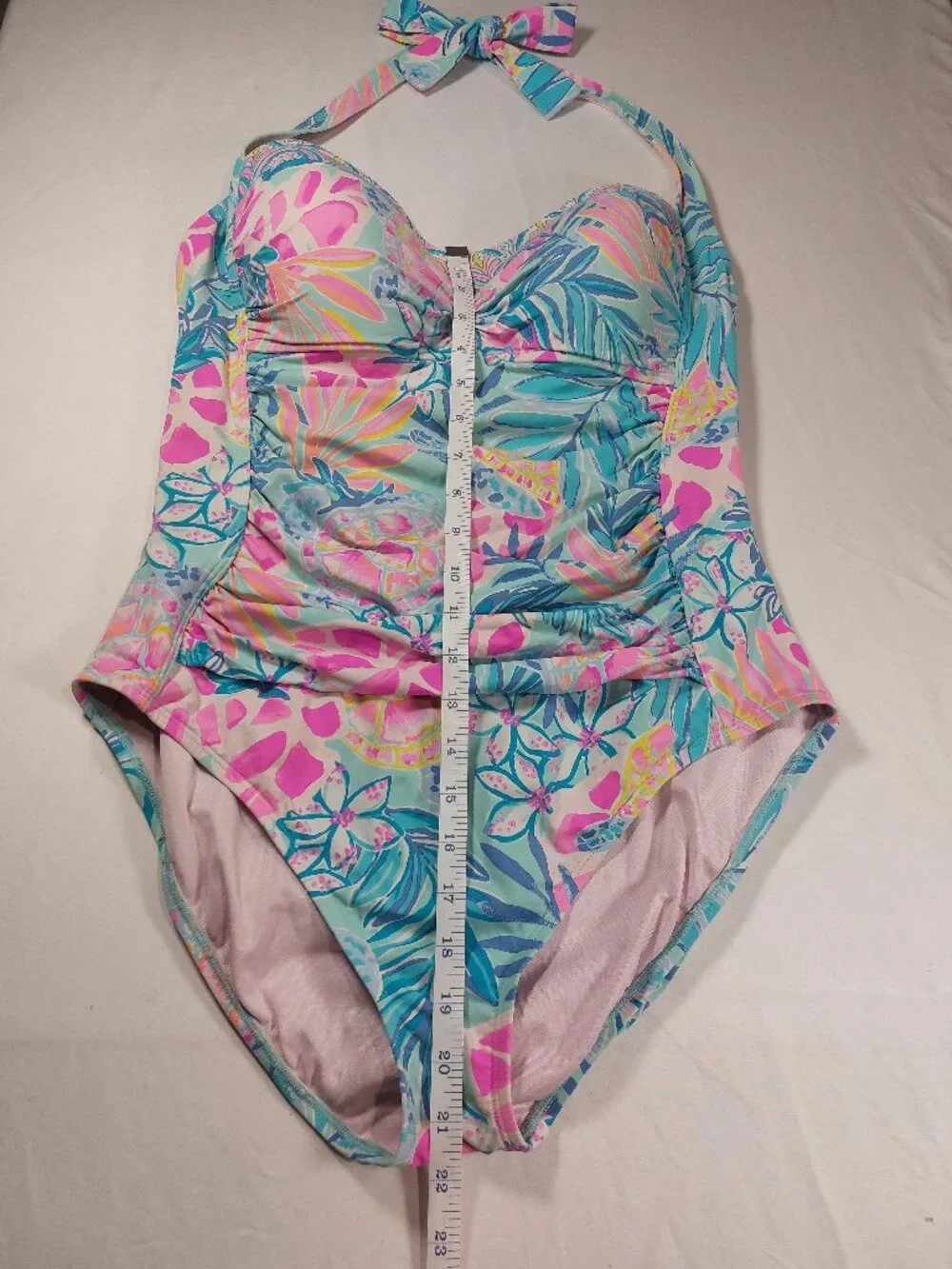 Women's Lilly Pulitzer Kolka Sea Glass Aqua Rainforest One Piece Swimsuit - Picture 4 of 16